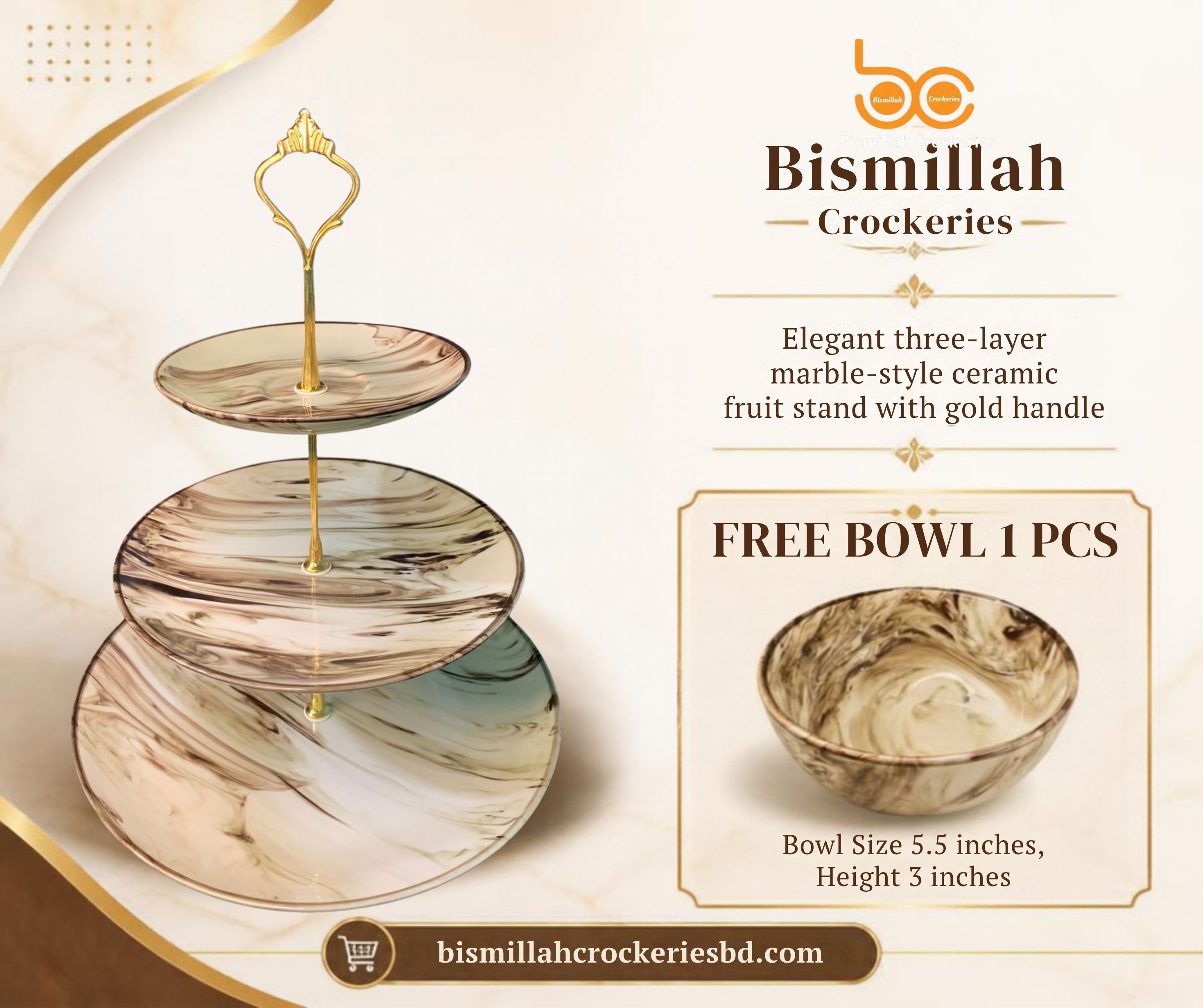 Combo offer: 3 layers of ceramics, 1 fruit stand and 1 soup bowl free