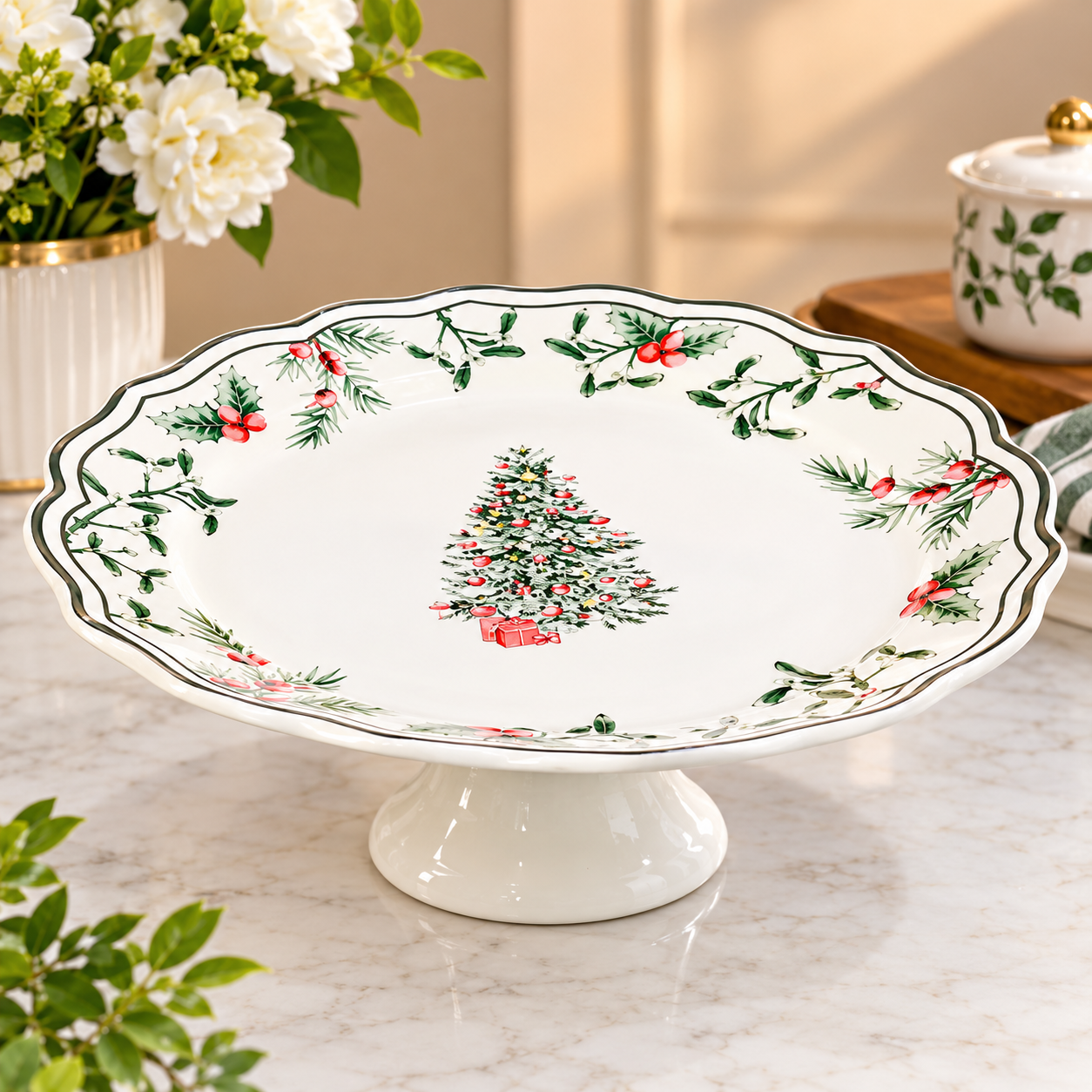 Single Ceramic Birthday Cake Stand Model-8