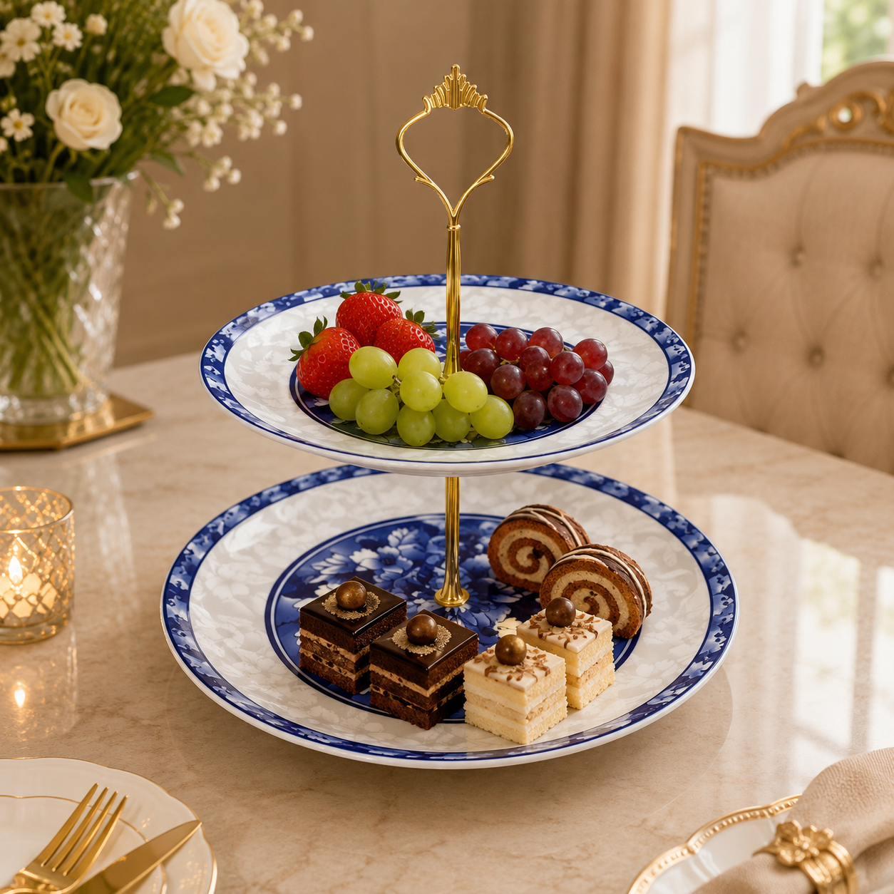 Two Layer Export Quality Ceramic Fruit Stand Model-10
