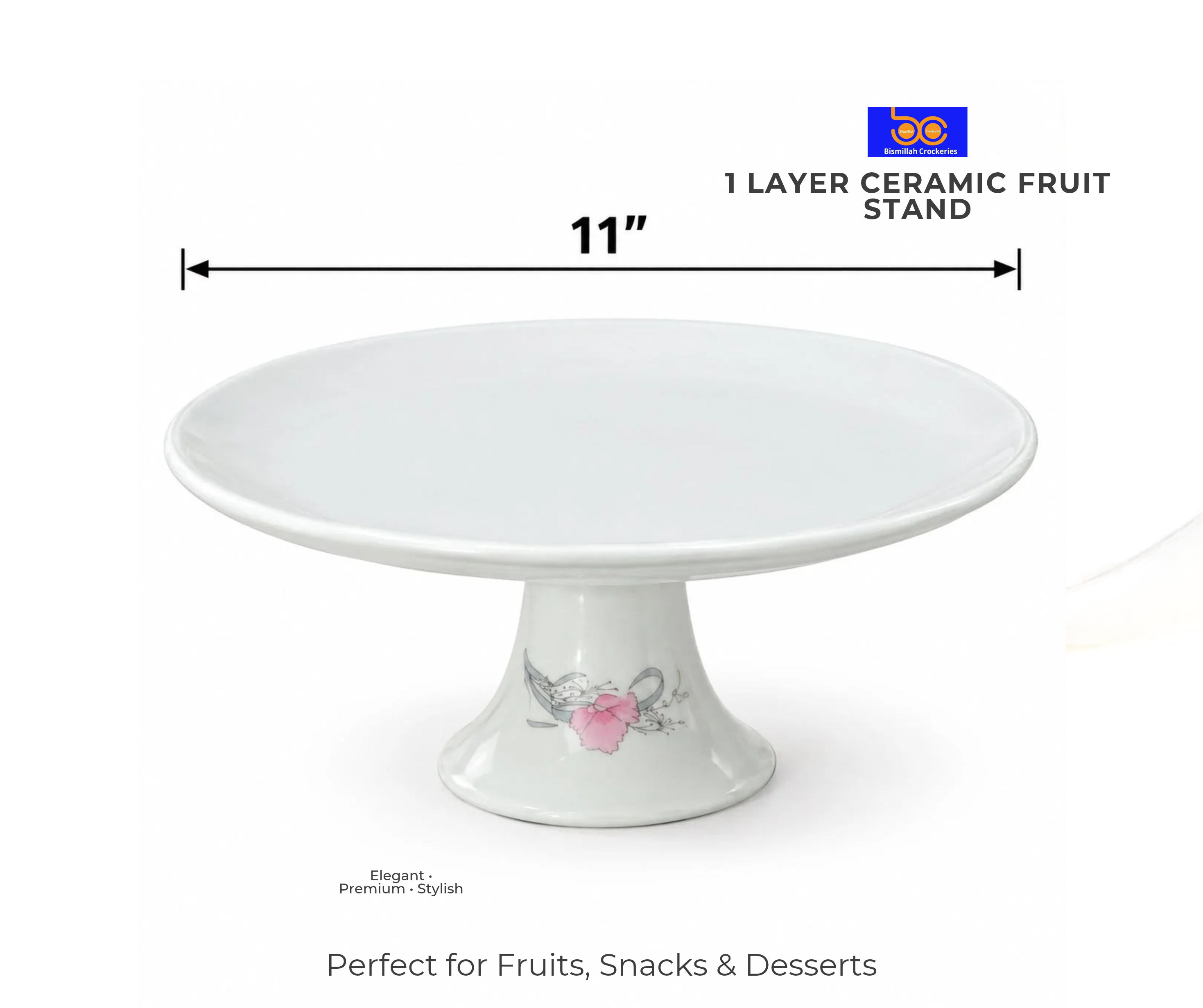 Single White color  Birthday Cake Stand Model-6